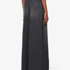 Sasha Gold-toned Hardware Wide-leg Relaxed-fit Jeans -Outlet Pique Style Store R04173157 DARKGREY ALT03