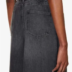 Sasha Gold-toned Hardware Wide-leg Relaxed-fit Jeans -Outlet Pique Style Store R04173157 DARKGREY ALT05