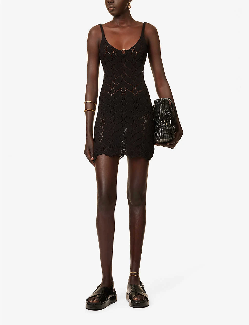 Exclusive Bambi Cut-out Knitted-cotton Mini Dress 2 Exclusive Bambi Cut-out Knitted-cotton Mini Dress - Image 2