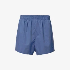 Avani Brand-embroidered Regular-fit Cotton-blend Shorts