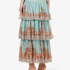 Zimmermann Devi Tiered-hem Ramie Midi Skirt 8 Zimmermann Devi Tiered-hem Ramie Midi Skirt -Outlet Pique Style Store R04174581 MINTPAISLEY ALT03
