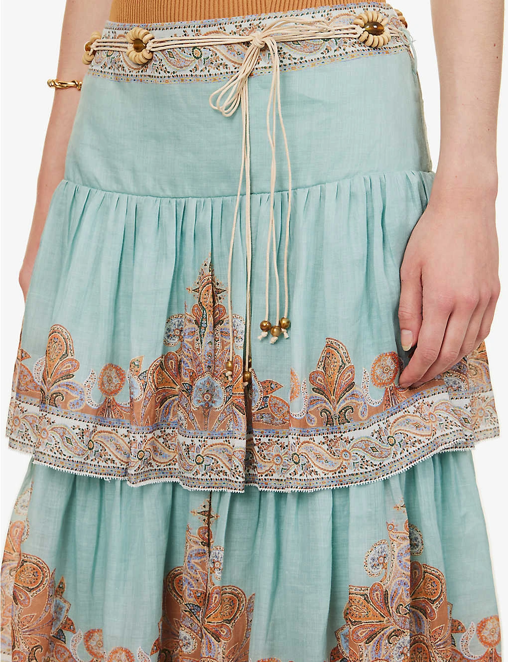 Zimmermann Devi Tiered-hem Ramie Midi Skirt 5 Zimmermann Devi Tiered-hem Ramie Midi Skirt - Image 5