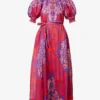 Zimmermann Raie High-neck Puff-sleeve Ramie Maxi Dress