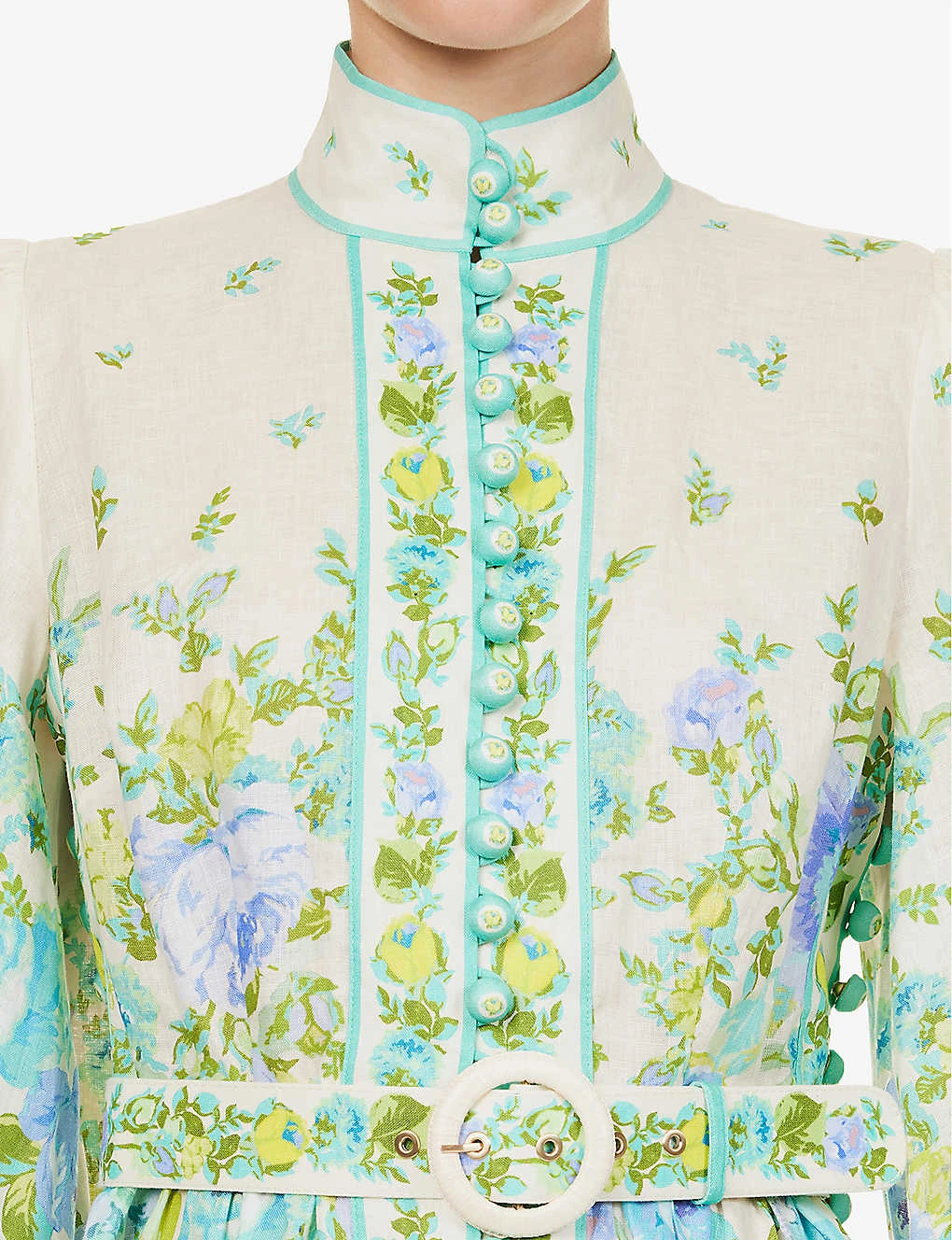 Zimmermann Raie High-neck Linen Mini Dress 5 Zimmermann Raie High-neck Linen Mini Dress - Image 5