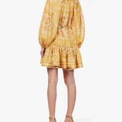Zimmermann Raie Paisley-print Silk Mini Dress -Outlet Pique Style Store R04174603 GOLDDAMASK ALT03