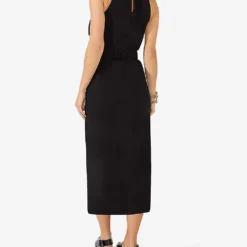 Twisted Regular-fit Woven Midi Skirt -Outlet Pique Style Store R04174701 BLACK ALT03