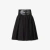 Belted High-rise Cotton Mini Skirt