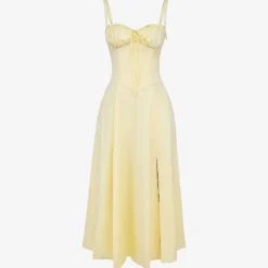 Carmen Gathered-cup Stretch Cotton-blend Midi Dress