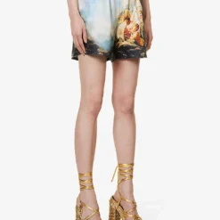 Roberto Cavalli Graphic-print Mid-rise Silk Shorts 7 Roberto Cavalli Graphic-print Mid-rise Silk Shorts -Outlet Pique Style Store R04179645 MULTICOLOUR ALT02