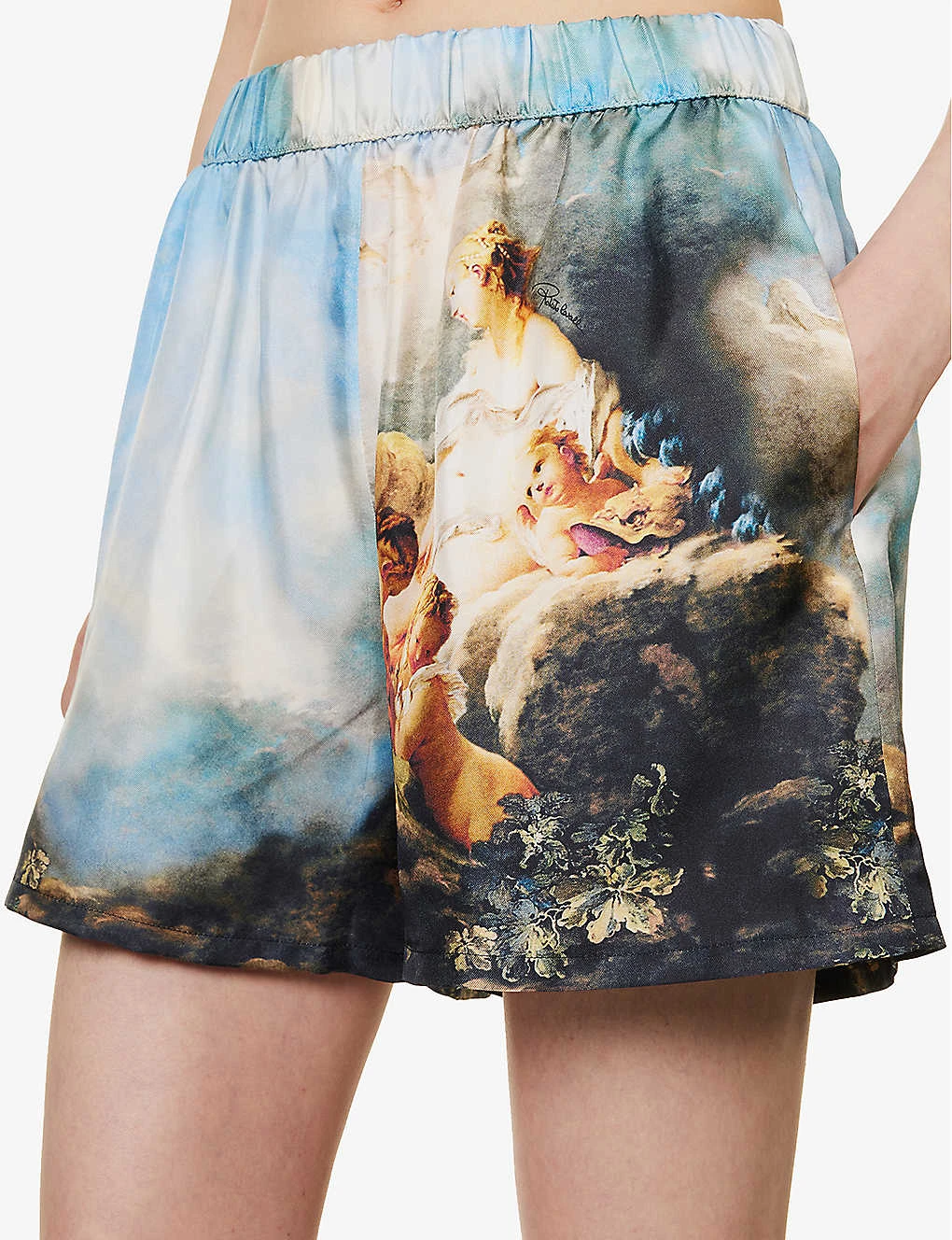 Roberto Cavalli Graphic-print Mid-rise Silk Shorts 5 Roberto Cavalli Graphic-print Mid-rise Silk Shorts - Image 5
