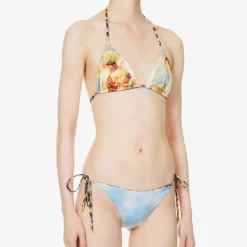 Roberto Cavalli Graphic-print Mid-rise Bikini Bottoms -Outlet Pique Style Store R04179646 MULTICOLOUR ALT02