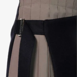 Sacai Contrast-panel Pleated Wool Midi Skirt -Outlet Pique Style Store R04180382 NAVY ALT04