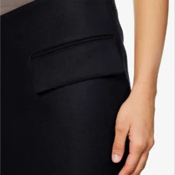 Sacai Contrast-panel Pleated Wool Midi Skirt -Outlet Pique Style Store R04180382 NAVY ALT05