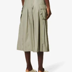 Sacai Pleated Flap-pocket Shell Midi Skirt -Outlet Pique Style Store R04180391 LKHAKI ALT03