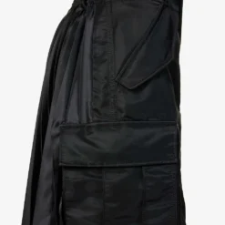 Sacai Pleated-panel Flared-hem Woven Midi Skirt -Outlet Pique Style Store R04180392 BLACK ALT04
