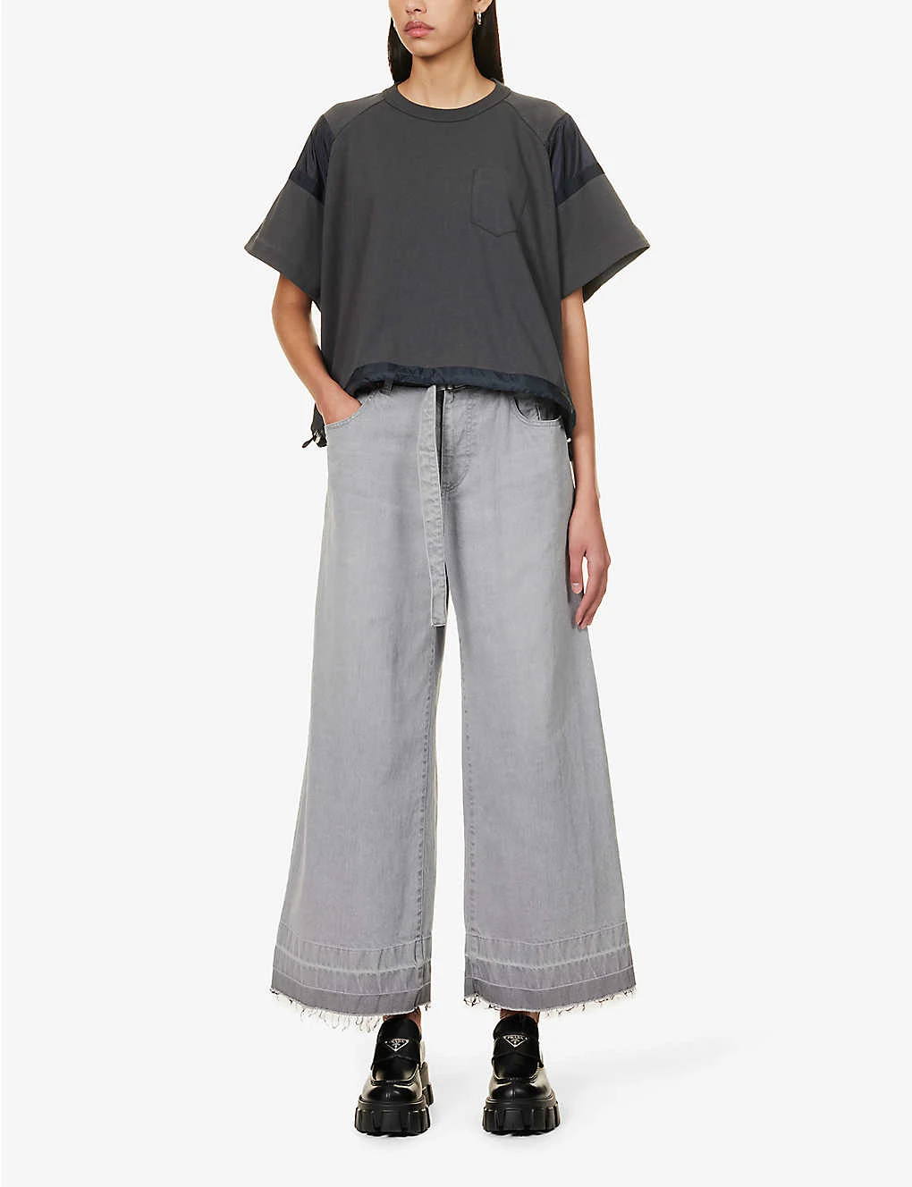 Sacai Faded-wash Wide-leg Mid-rise Jeans 2 Sacai Faded-wash Wide-leg Mid-rise Jeans - Image 2