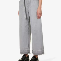 Sacai Faded-wash Wide-leg Mid-rise Jeans 8 Sacai Faded-wash Wide-leg Mid-rise Jeans -Outlet Pique Style Store R04180393 GRAY ALT02