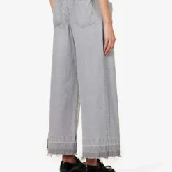 Sacai Faded-wash Wide-leg Mid-rise Jeans 9 Sacai Faded-wash Wide-leg Mid-rise Jeans -Outlet Pique Style Store R04180393 GRAY ALT03