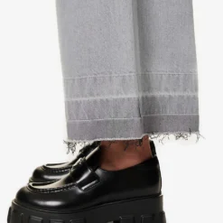 Sacai Faded-wash Wide-leg Mid-rise Jeans 10 Sacai Faded-wash Wide-leg Mid-rise Jeans -Outlet Pique Style Store R04180393 GRAY ALT04