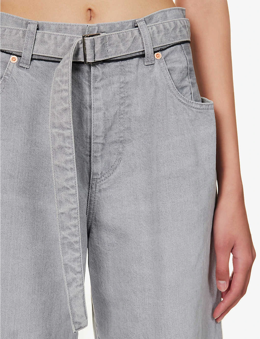 Sacai Faded-wash Wide-leg Mid-rise Jeans 6 Sacai Faded-wash Wide-leg Mid-rise Jeans - Image 6