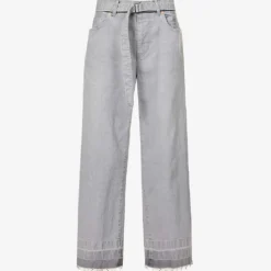Sacai Faded-wash Wide-leg Mid-rise Jeans