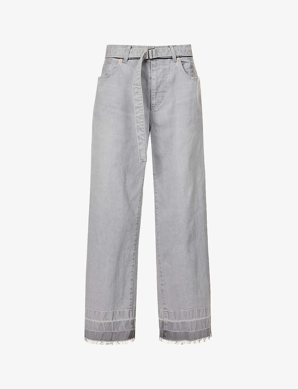 Sacai Faded-wash Wide-leg Mid-rise Jeans 1 Sacai Faded-wash Wide-leg Mid-rise Jeans