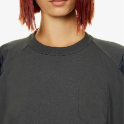 Sacai Toggle-hem Relaxed-fit Cotton-jersey T-shirt -Outlet Pique Style Store R04180399 CGRAY ALT04