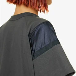 Sacai Toggle-hem Relaxed-fit Cotton-jersey T-shirt -Outlet Pique Style Store R04180399 CGRAY ALT05