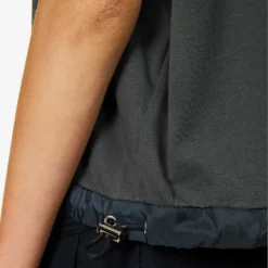 Sacai Toggle-hem Relaxed-fit Cotton-jersey T-shirt -Outlet Pique Style Store R04180399 CGRAY ALT06