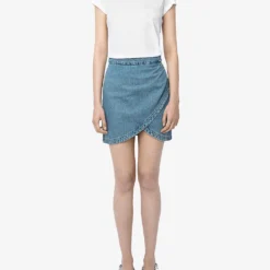 Zadig & Voltaire Skinny Stars Crystal-embellished Woven T-shirt -Outlet Pique Style Store R04180440 BLANC ALT01