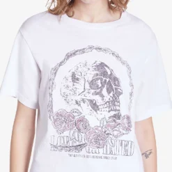 THE KOOPLES Vintage Skull-serigraphy Cotton T-shirt -Outlet Pique Style Store R04180585 WHITE ALT04