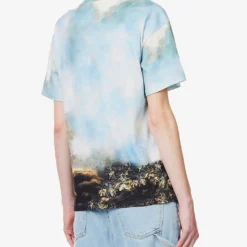 Roberto Cavalli Graphic-print Short-sleeved Cotton-jersey T-shirt -Outlet Pique Style Store R04180673 MULTICOLOUR ALT03