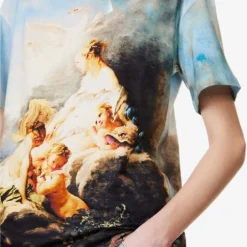 Roberto Cavalli Graphic-print Short-sleeved Cotton-jersey T-shirt -Outlet Pique Style Store R04180673 MULTICOLOUR ALT04