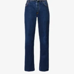 Distressed Flared-leg Low-rise Upcycled Denim Jeans