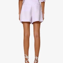By Malina Edita High-rise Linen-blend Shorts 8 By Malina Edita High-rise Linen-blend Shorts -Outlet Pique Style Store R04180775 VIOLET ALT03