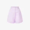 By Malina Edita High-rise Linen-blend Shorts