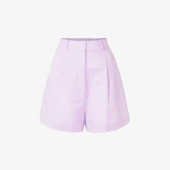 By Malina Edita High-rise Linen-blend Shorts