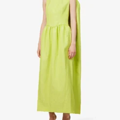 Clio Scoop-neck Woven Maxi Dress -Outlet Pique Style Store R04181115 GREENNEON ALT02