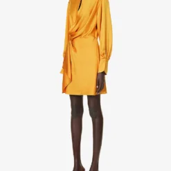 Talit Long-sleeved Woven Mini Dress -Outlet Pique Style Store R04181286 GOLDENROD ALT02