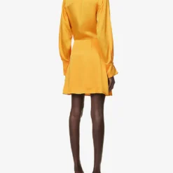 Talit Long-sleeved Woven Mini Dress -Outlet Pique Style Store R04181286 GOLDENROD ALT03