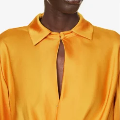 Talit Long-sleeved Woven Mini Dress -Outlet Pique Style Store R04181286 GOLDENROD ALT04