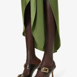 Elisabetta Asymmetric Satin Midi Skirt -Outlet Pique Style Store R04181291 NORI ALT06