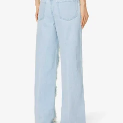 Dion Lee Frayed Cut-out Straight Mid-rise Jeans -Outlet Pique Style Store R04181839 CYAN ALT03