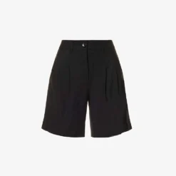 ME AND EM Textured High-rise Stretch-woven City Shorts