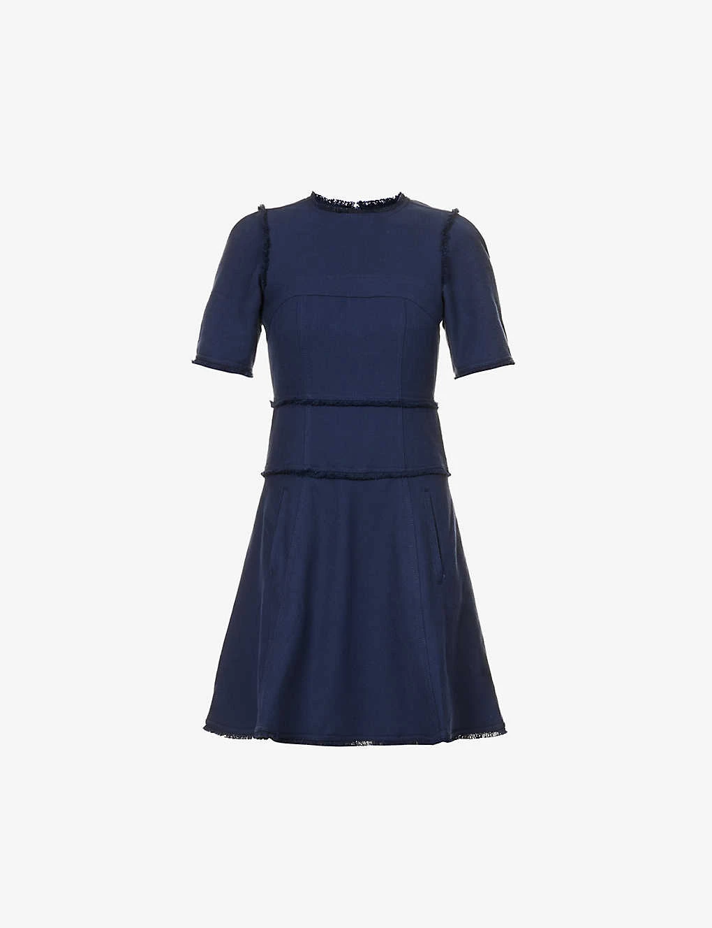 ME AND EM Textured Short-sleeve Cotton-blend Mini Dress 1 ME AND EM Textured Short-sleeve Cotton-blend Mini Dress