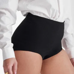 Tahni High-rise Stretch-woven Shorts -Outlet Pique Style Store R04181954 BLACK ALT04