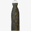 Valerio Halter-neck Floral-print Cotton And Silk-blend Midi Dress