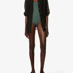 Maxime Bead-embellished One-shoulder Swimsuit -Outlet Pique Style Store R04181998 PETROL ALT01