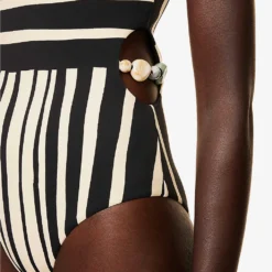 Linocut Bead-embellished Graphic-print Swimsuit -Outlet Pique Style Store R04181999 LIGNE ALT04