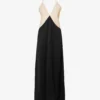Toteme Draped Colour-block Woven Midi Dress